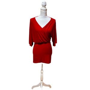NWT Boohoo Red Long Sleeves Mini Dress